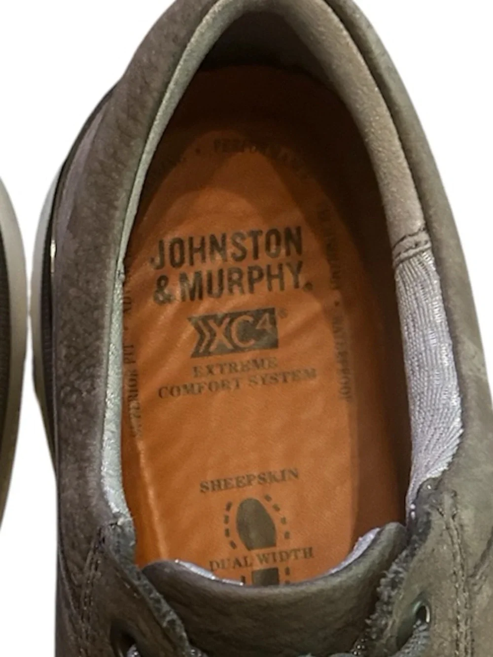 Johnston & Murphy XC4 Waterproof Nubuck Tanner Plain Toe Comfort Gray 8
